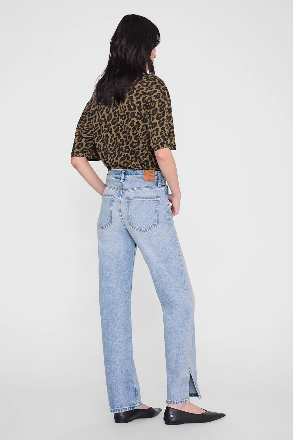 AVI TEE - BLACK AND BROWN LEOPARD