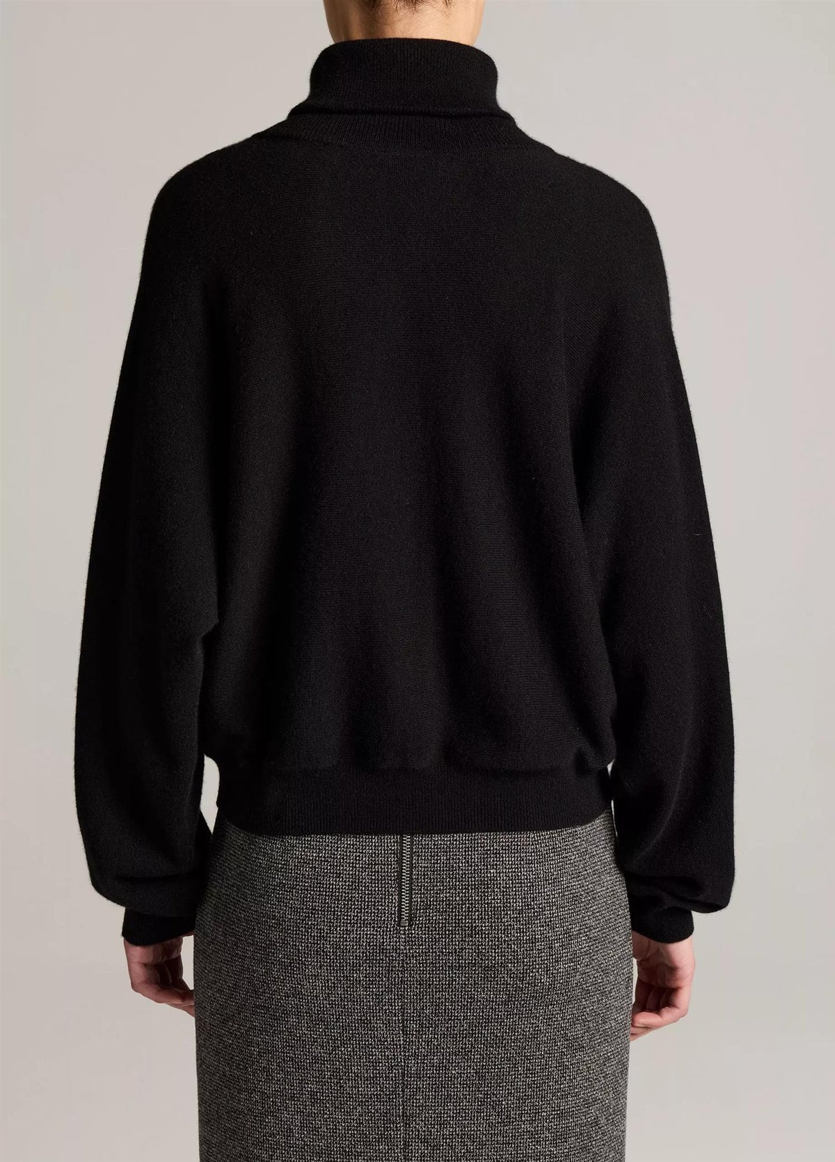 Wool-Cashmere Dolman-Sleeve Turtleneck Sweater