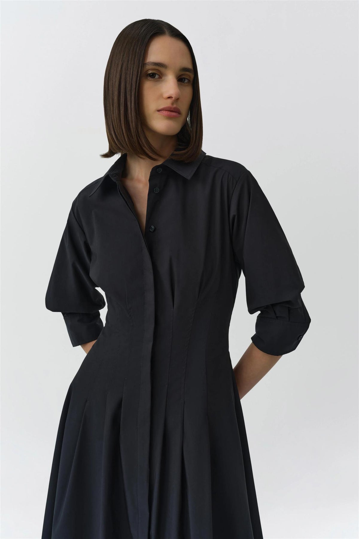 JAZZ PINTUCK MIDI DRESS