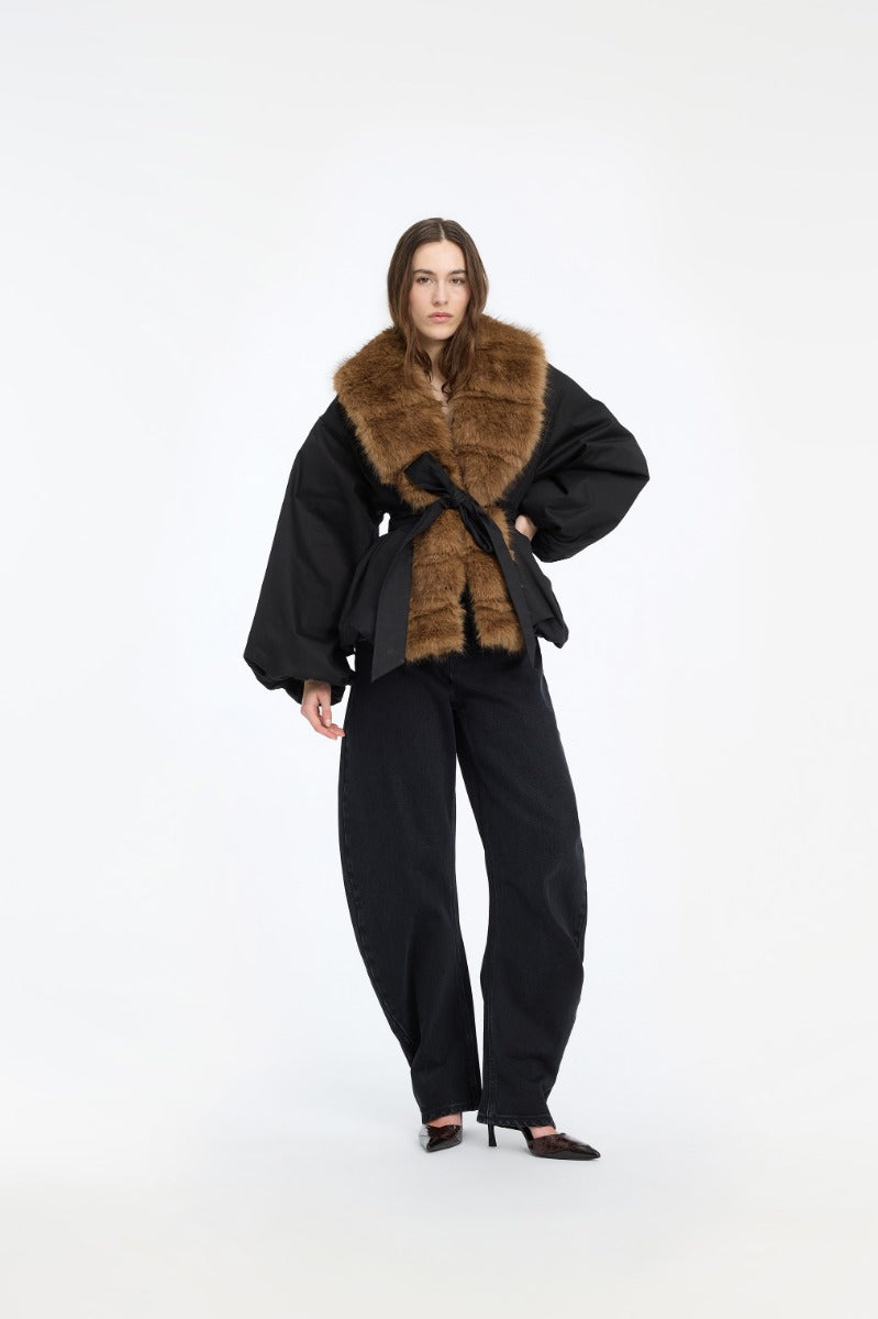 FAUX FUR COLLAR  JACKET