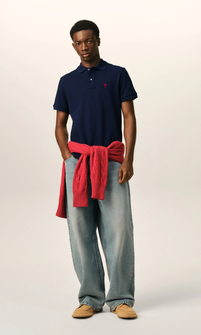 POLO WITH RED AMI DE COEUR