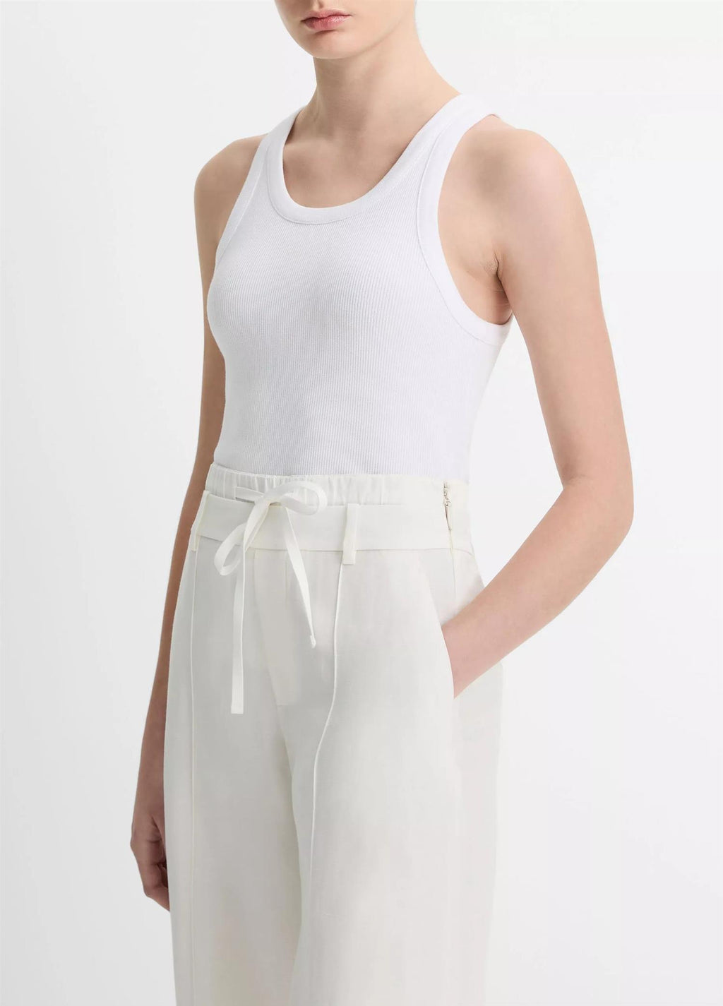 Ribbed Scoop-Neck Tank
