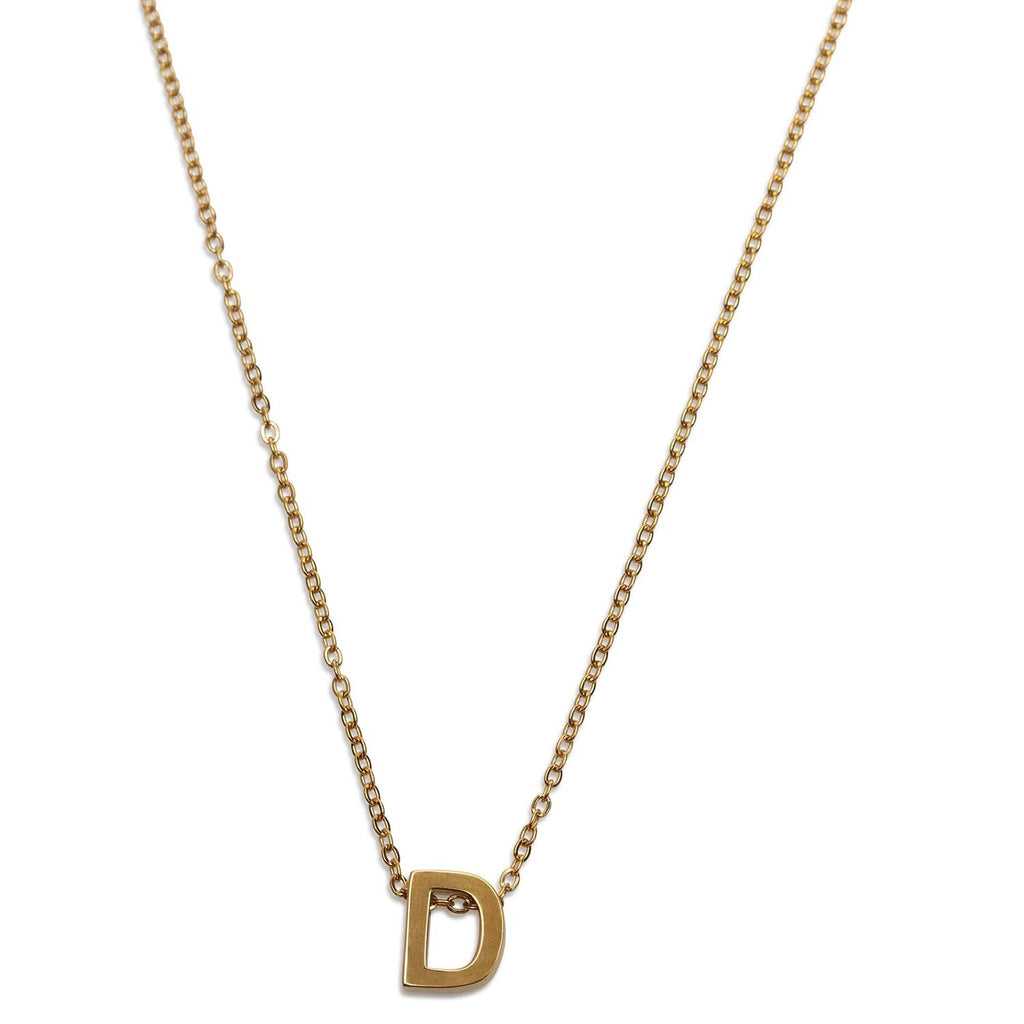 Viola - Letter Necklace Stainless Steel Gold, V