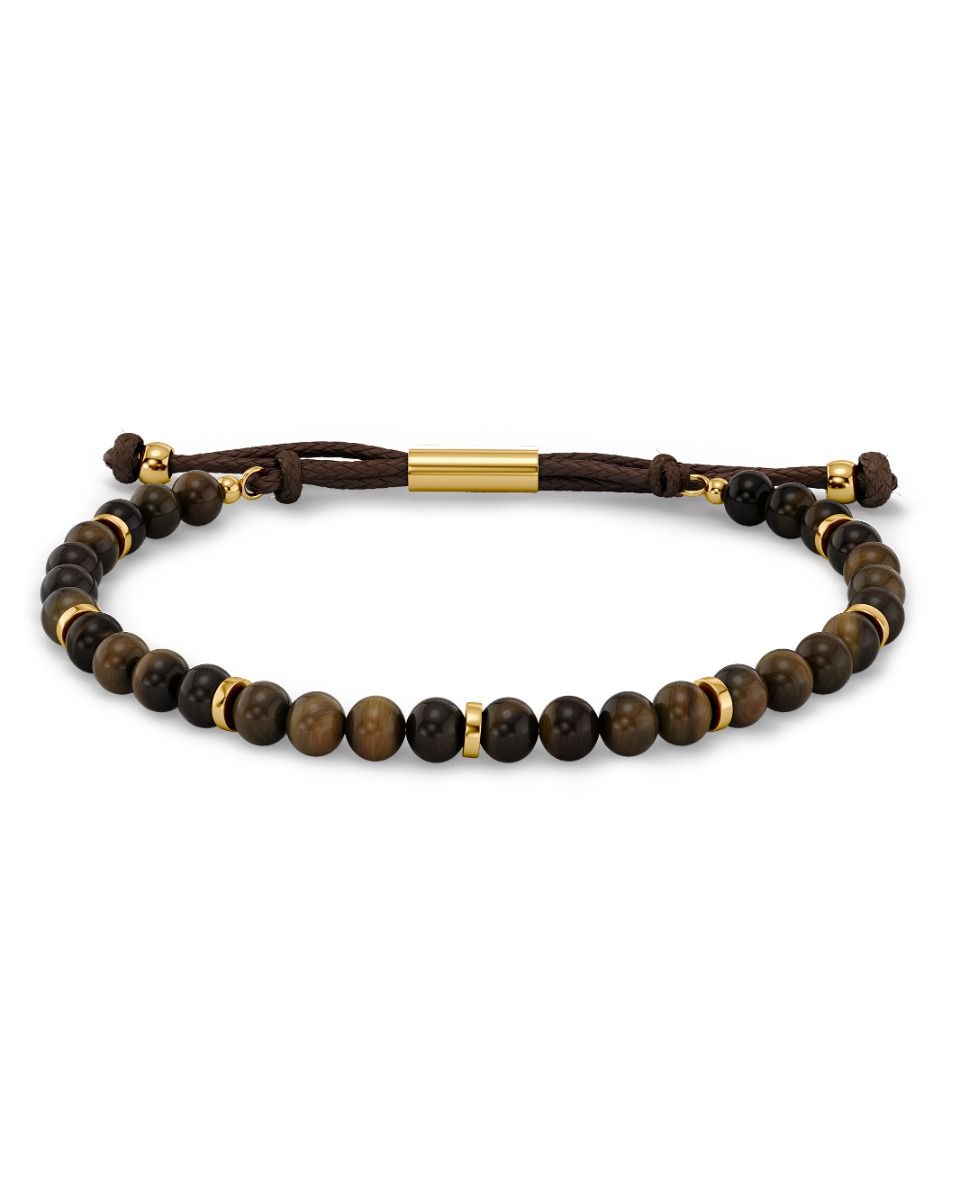 Dylan Light Brown Gold Armbånd