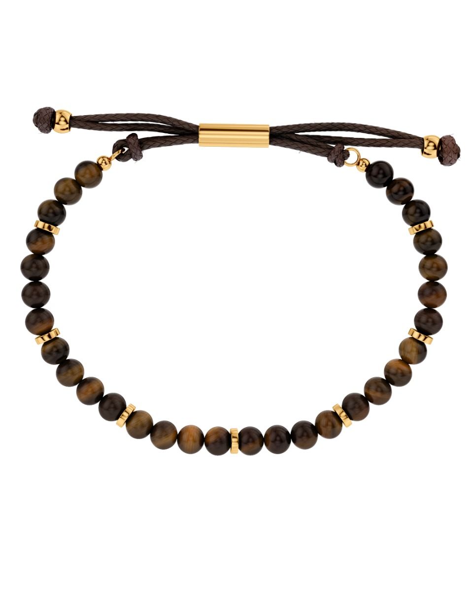 Dylan Light Brown Gold Armbånd