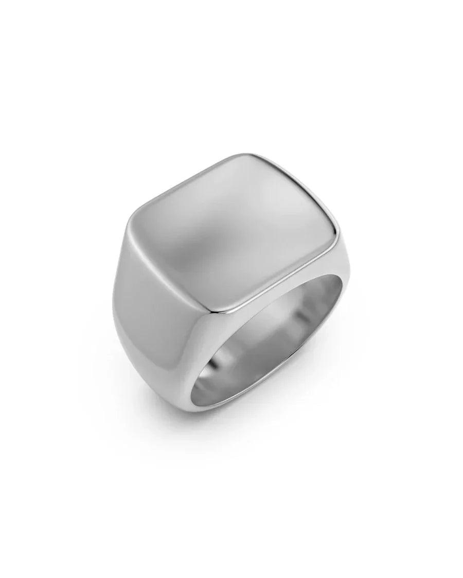 Ellis Signet Ring Steel Ring