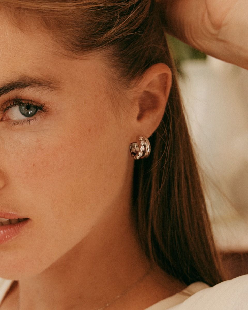 Grace Hoops L Steel Ørepynt