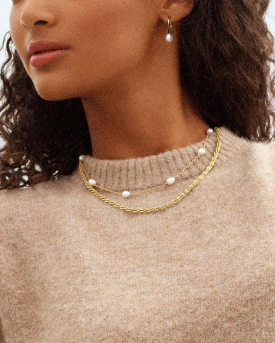 Perla Necklace Multi Gold Smykke