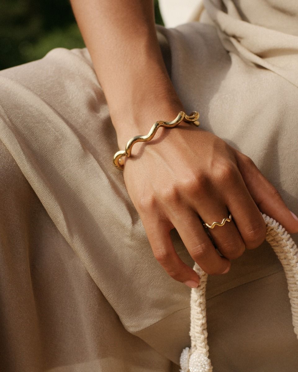 Spiral Bangle Gold Ring