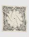 WOOL PAISLEY SCARF - WHITE 80 CM