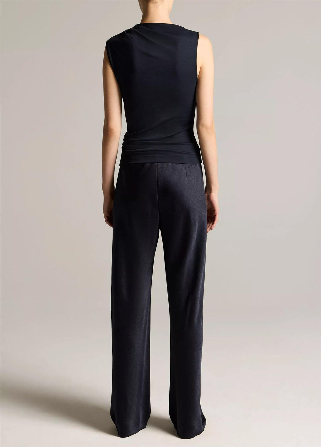Colette High-Rise Fluid Satin Bias Pant