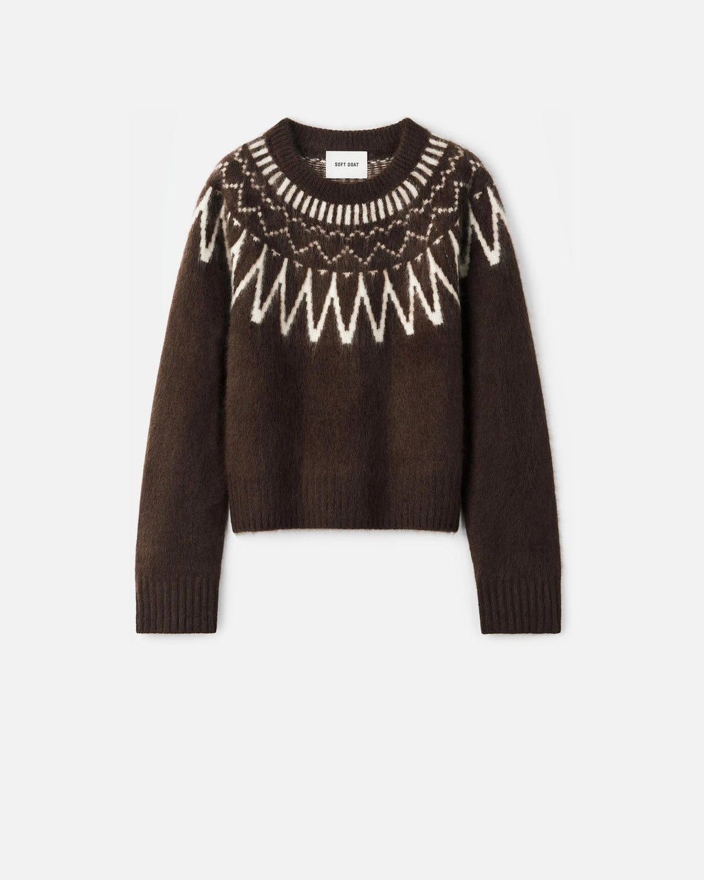 Brushed fair isle crewneck
