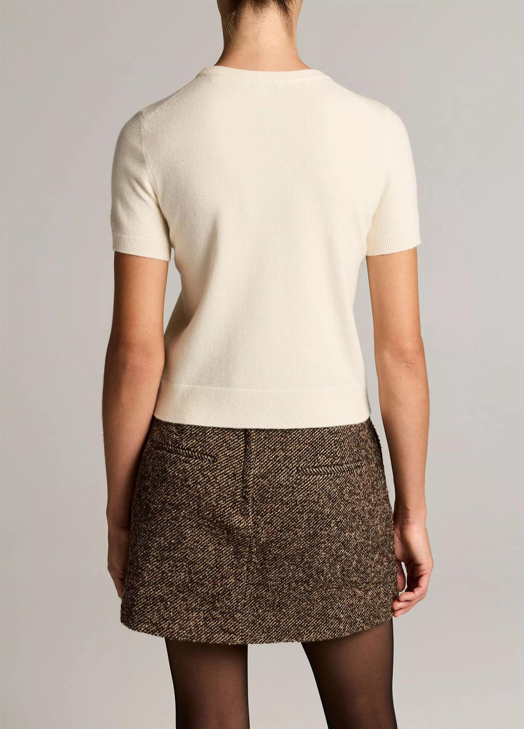 Wool & Cashmere-Blend Short-Sleeve Sweater