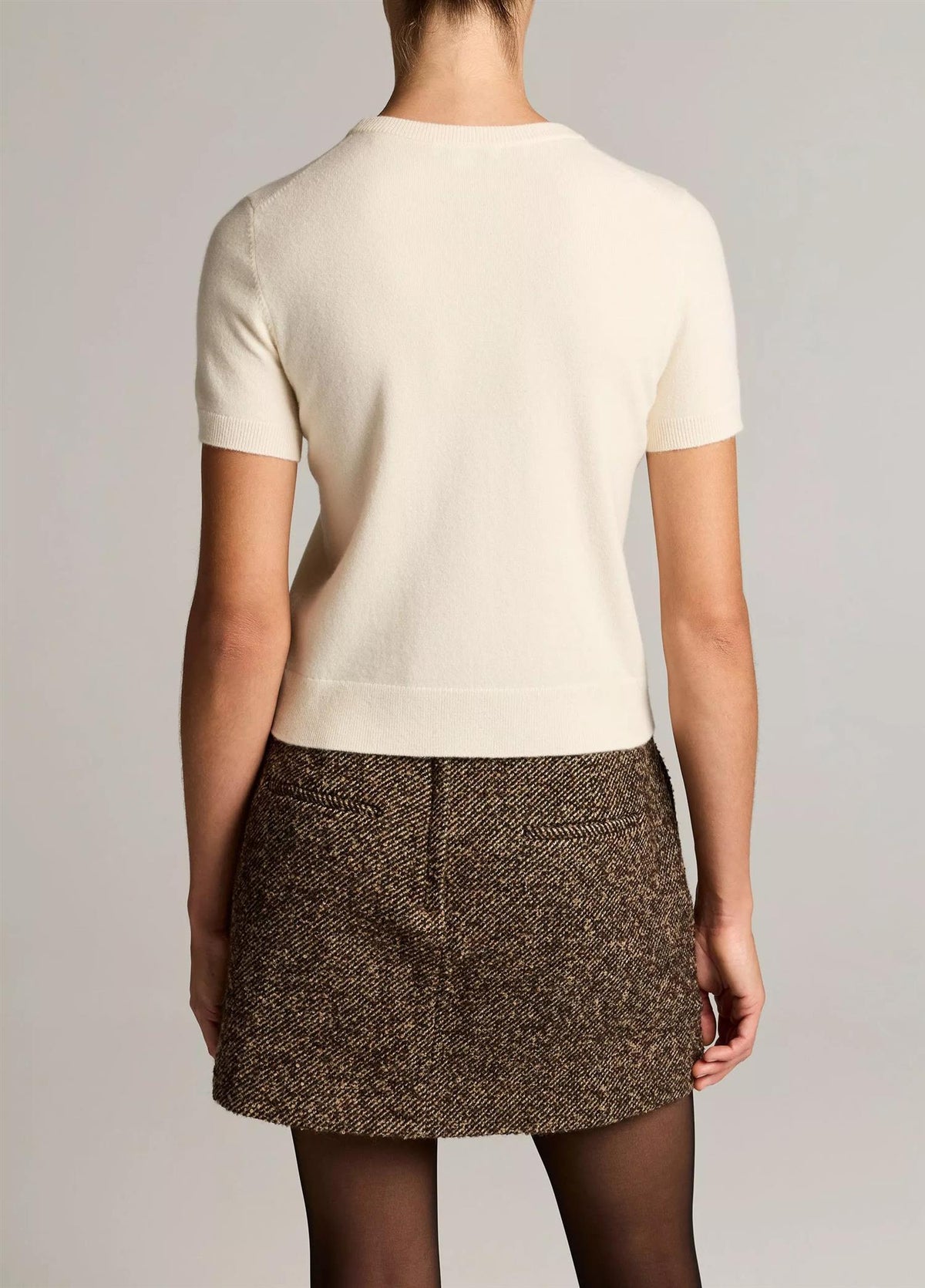 Wool & Cashmere-Blend Short-Sleeve Sweater