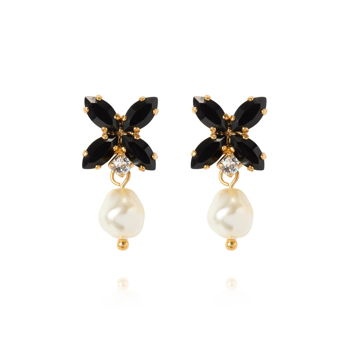 STAR PEARL EARRINGS GOLD