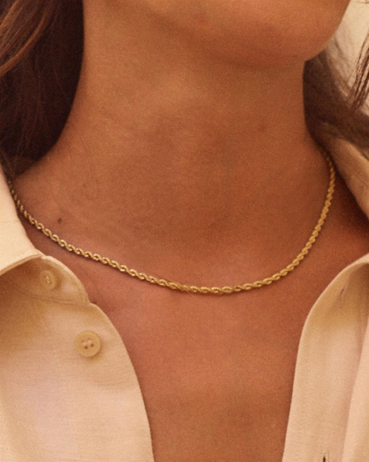 Rope Chain Necklace Gold