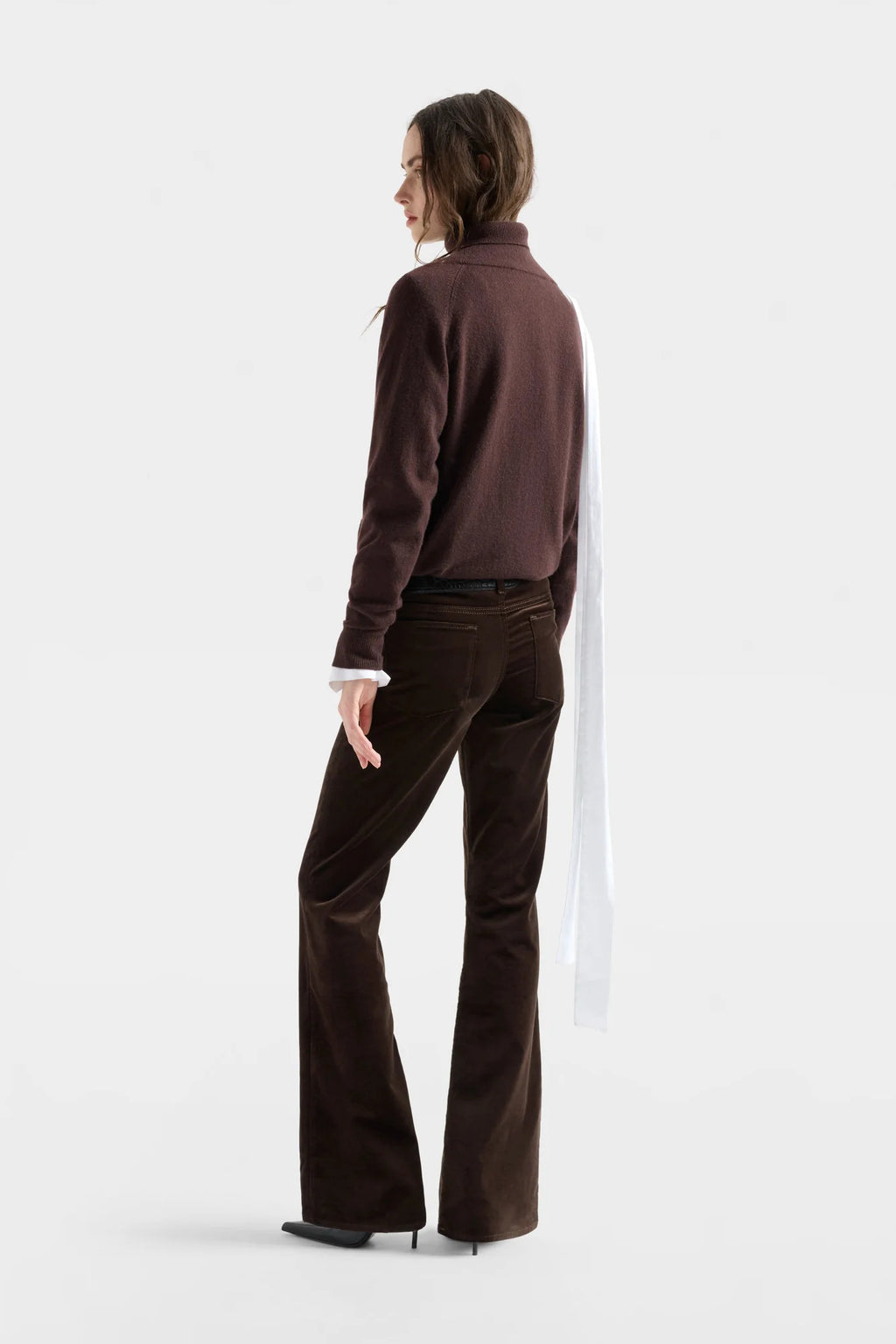 THE LEGGY BOOTCUT Velvet Chocolate