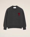 CREWNECK SWEATER WITH CONTRASTED AMI DE COEUR