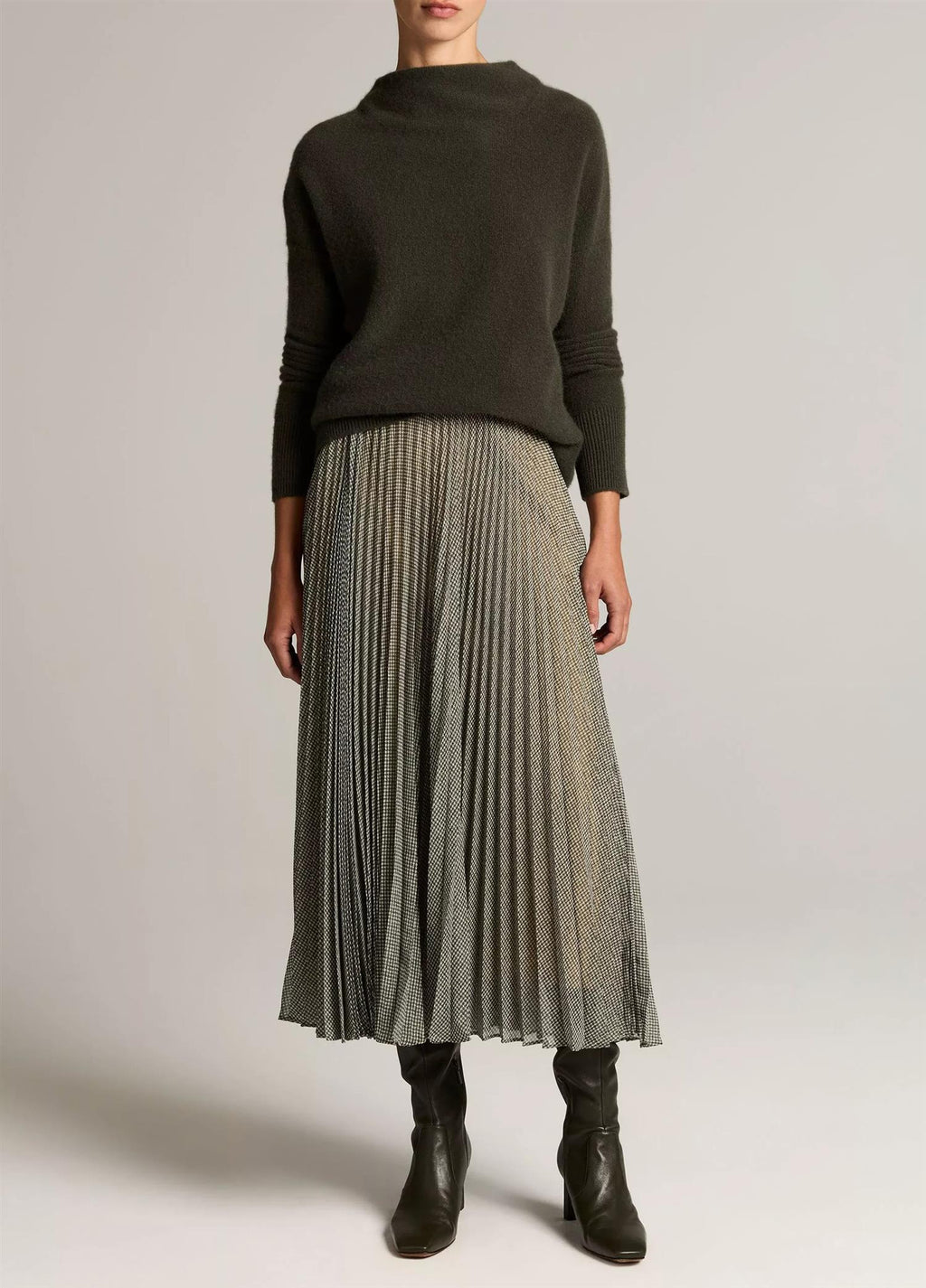 Plush Cashmere Funnel-Neck Sweater