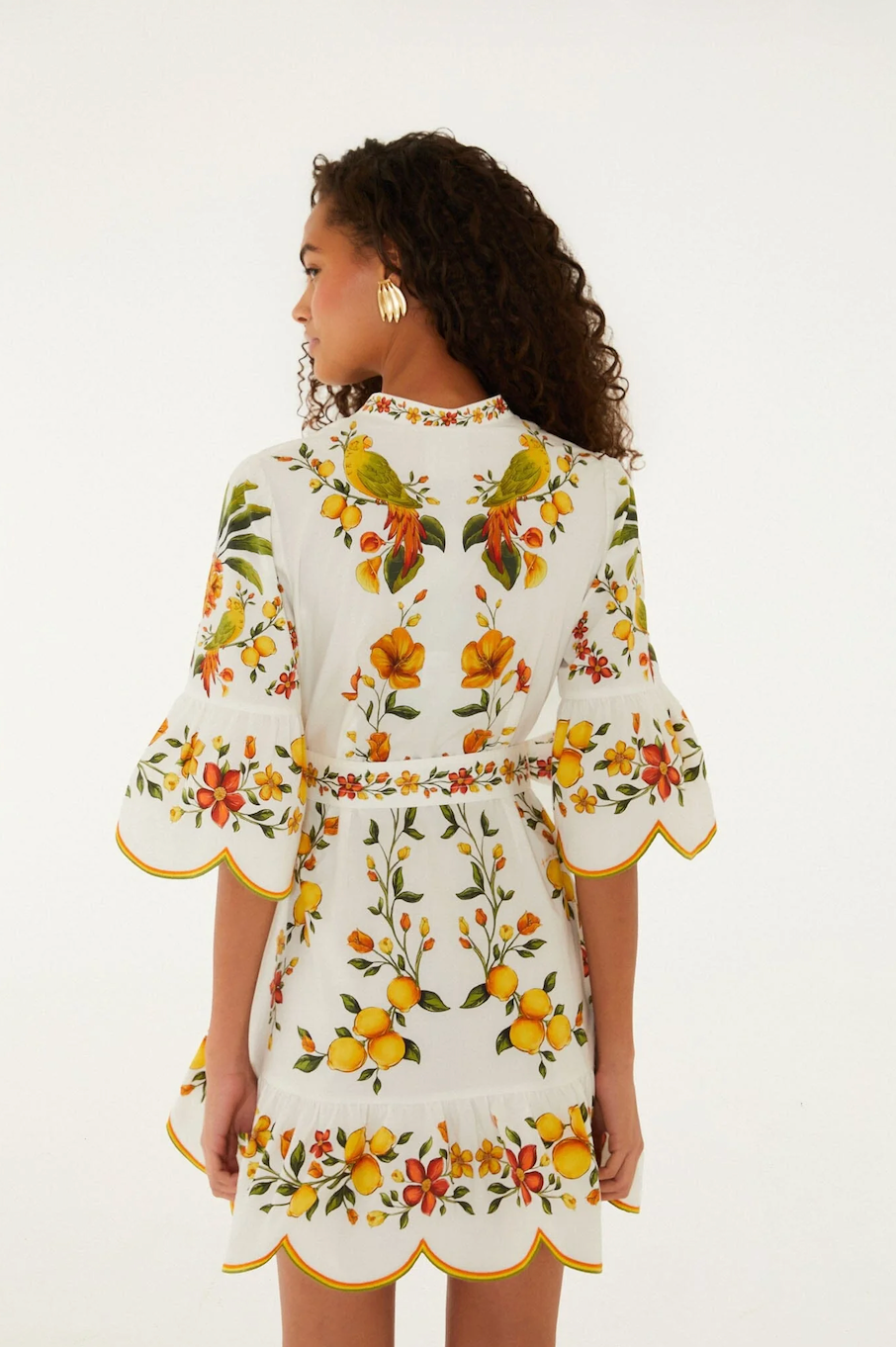LEMON BOUQUET OFF-WHITE MINI DRESS