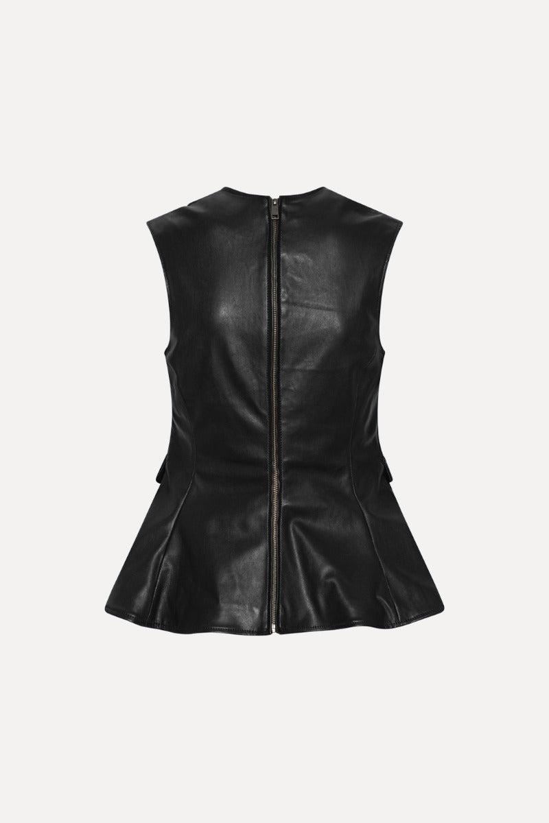 PEPLUM LEATHER TOP