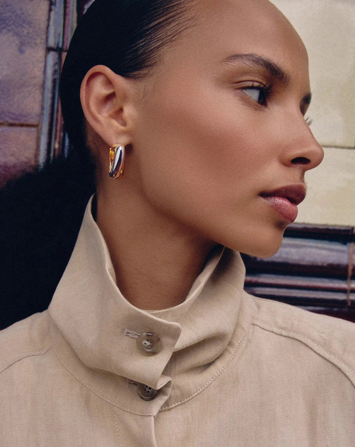 LUCY WILLIAMS CHUNKY ENTWINE MEDIUM HOOP EARRINGS Ørepynt