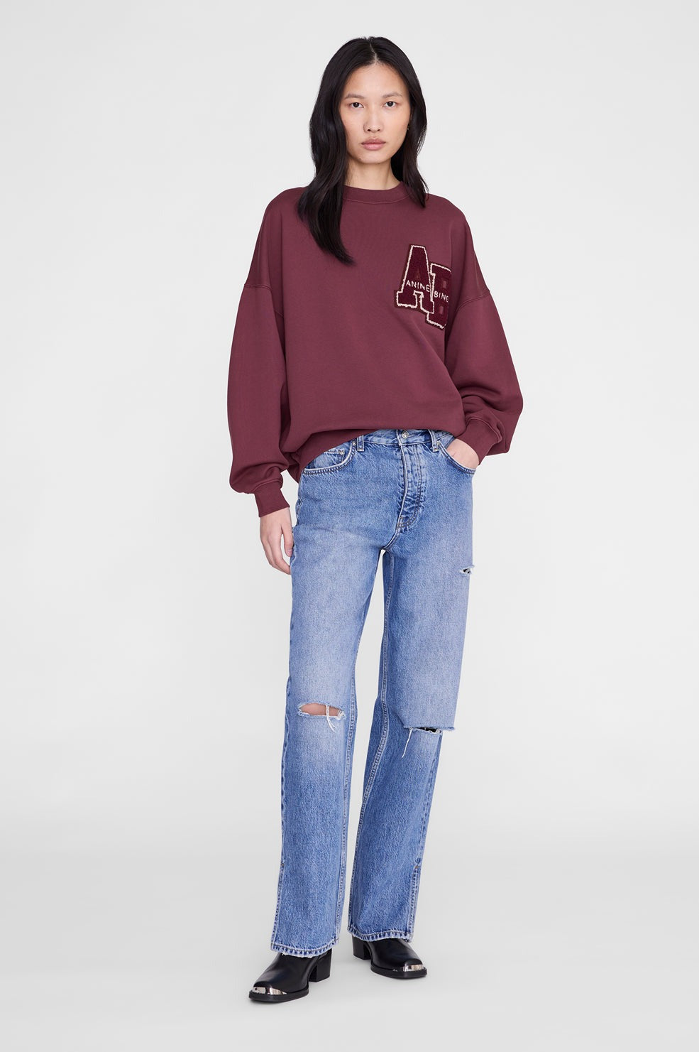 MILES SWEATSHIRT LETTERMAN Genser