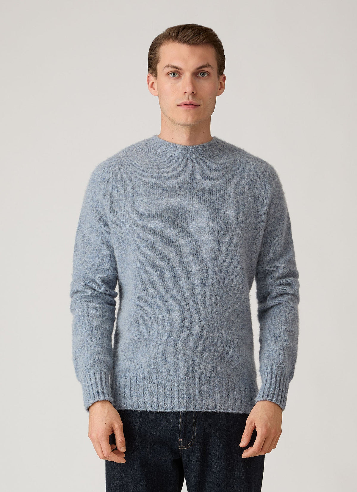 Brushed Shetland Crew Neck Genser