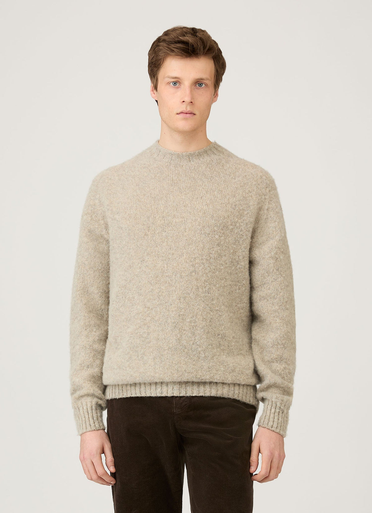 Brushed Shetland Crew Neck Genser