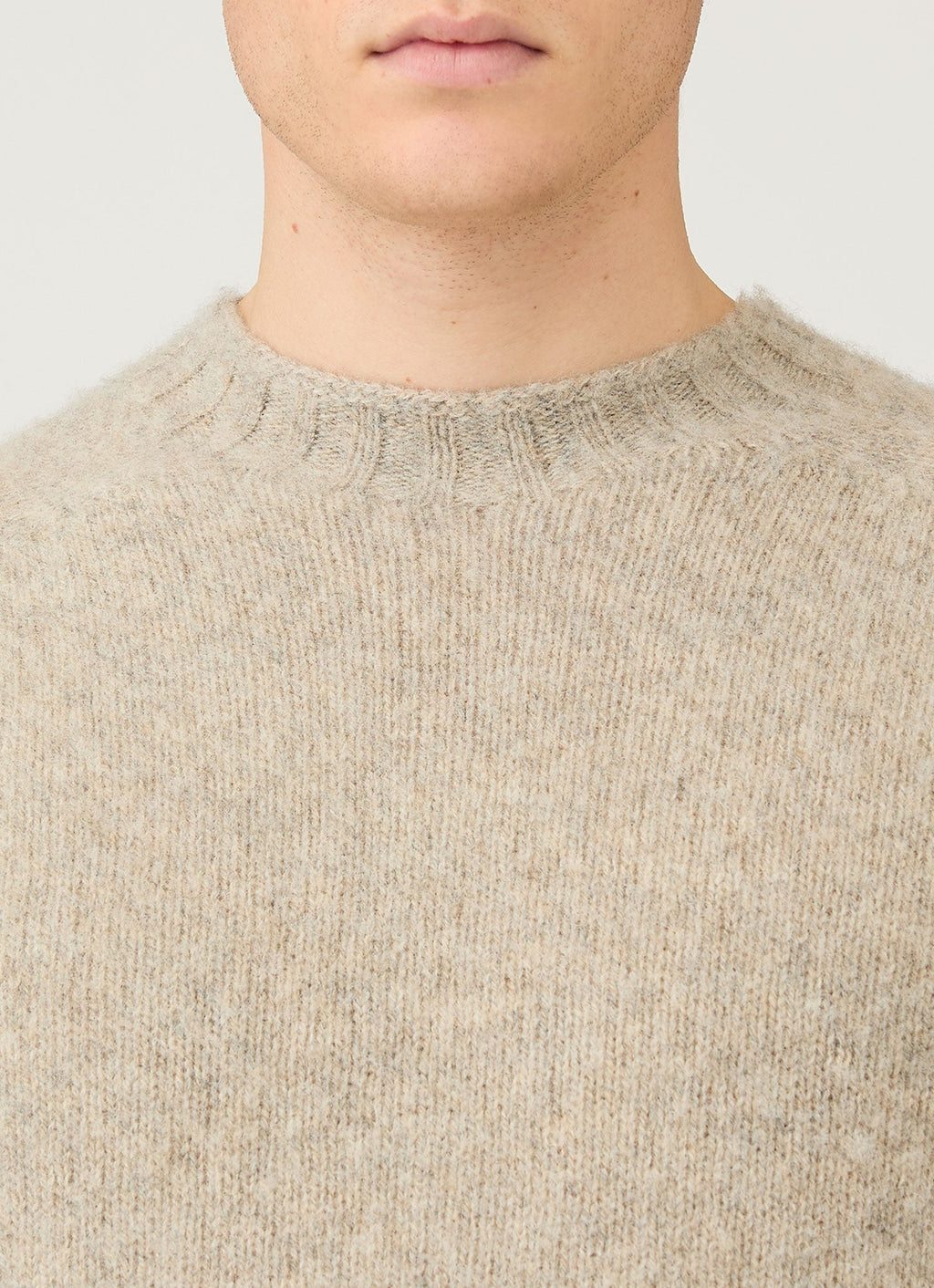 Brushed Shetland Crew Neck Genser