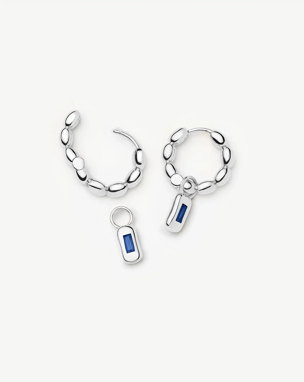 Molten Gemstone Olive Charm Hoop Earrings Ørepynt