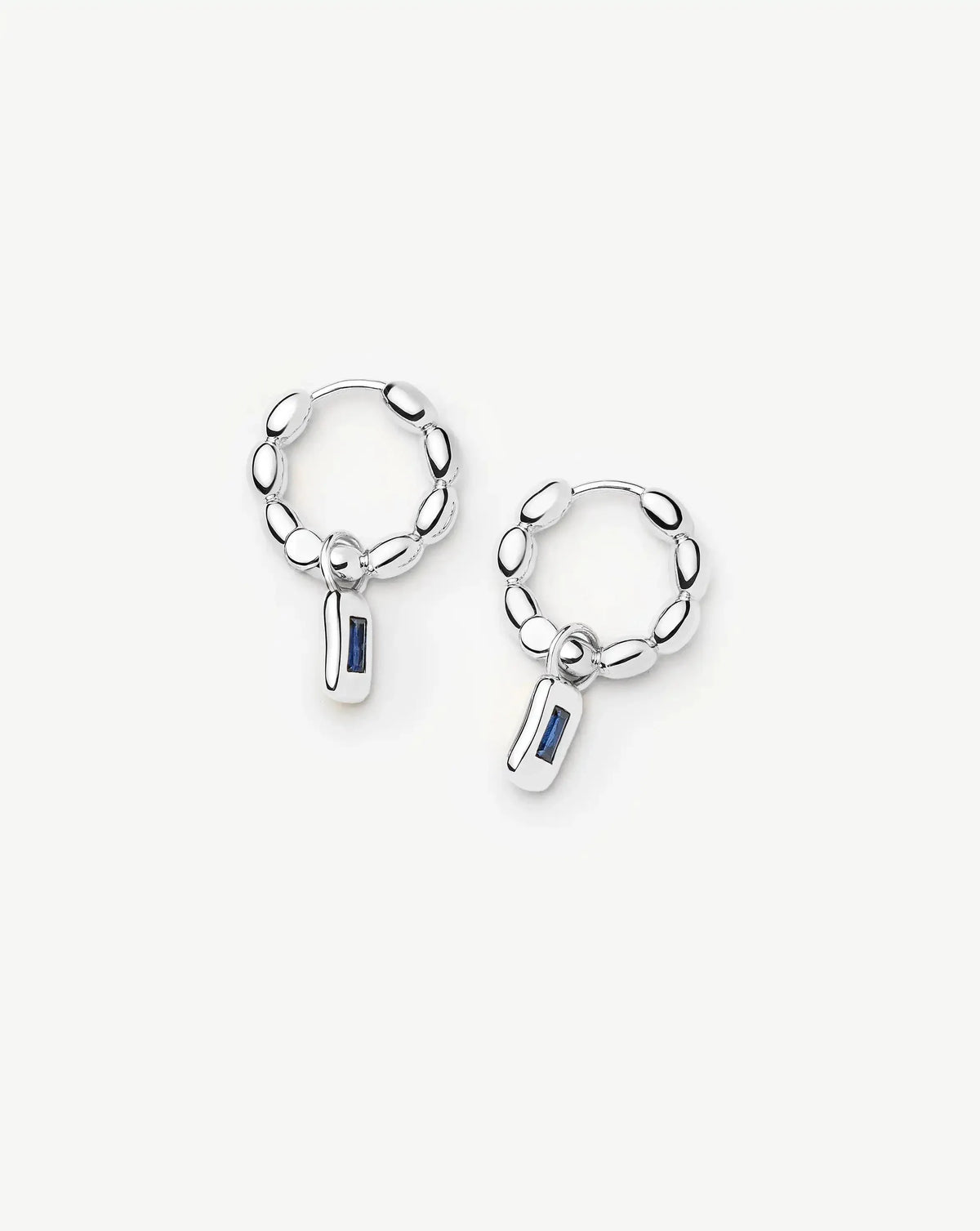 Molten Gemstone Olive Charm Hoop Earrings Ørepynt