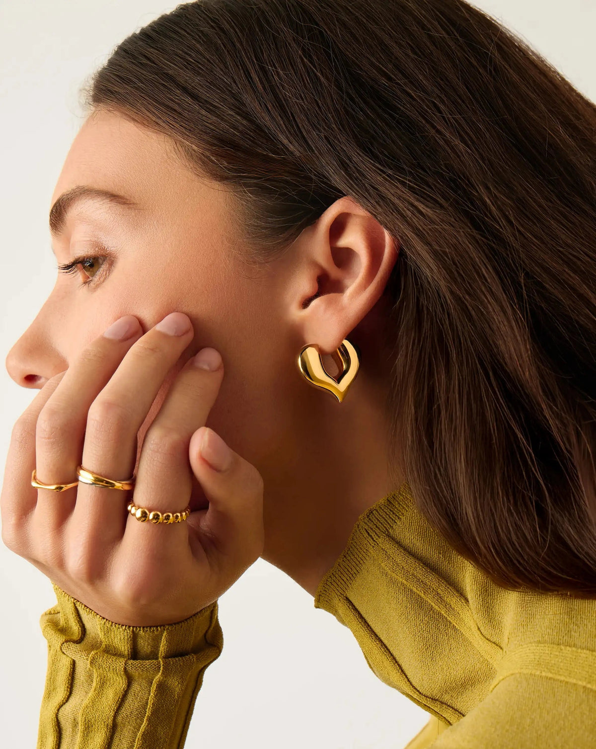 Molten Heart Medium Hoop Earrings Ørepynt