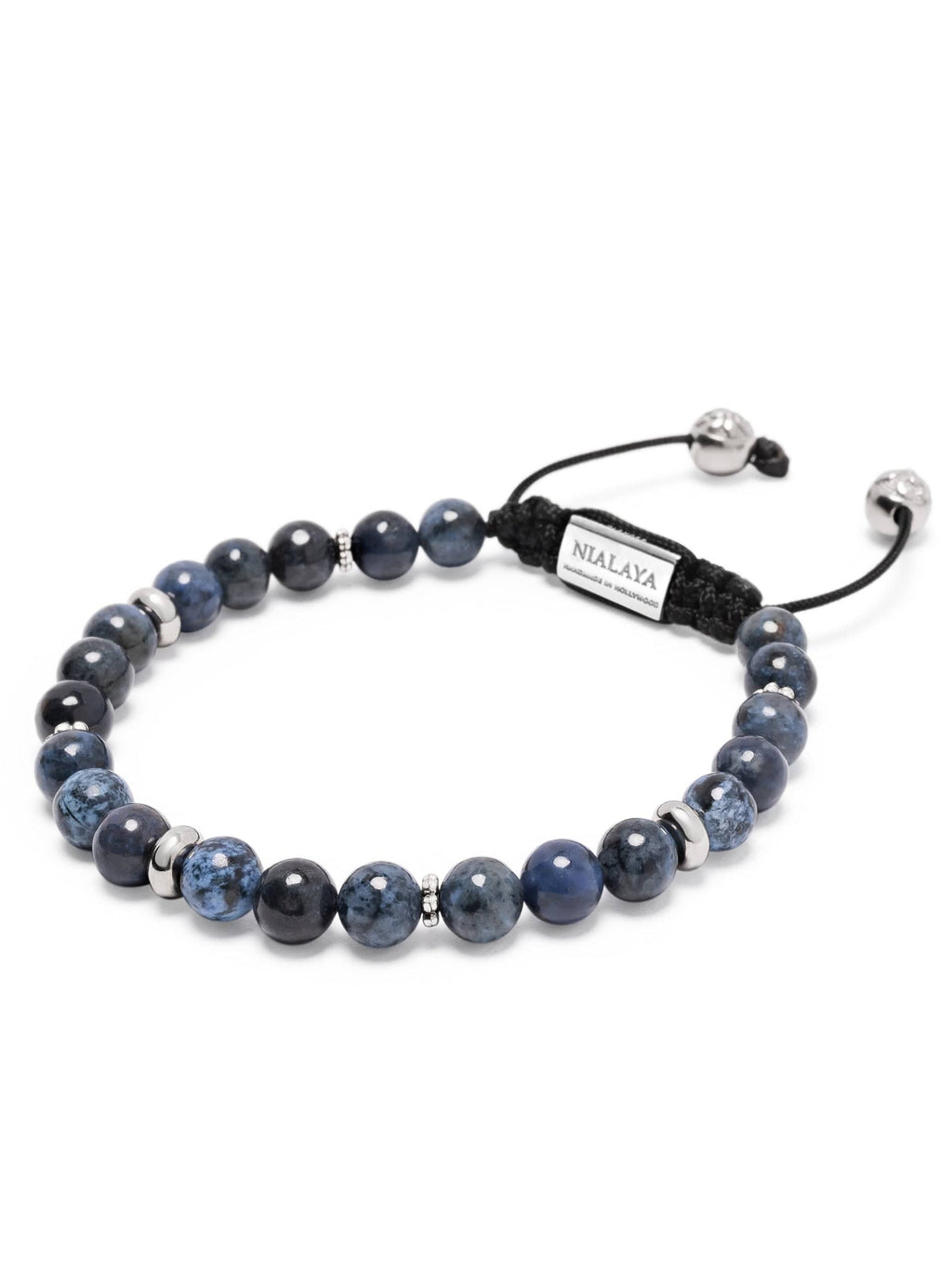 Men's Beaded Bracelet With Blue Dumortierite And Silver Armbånd