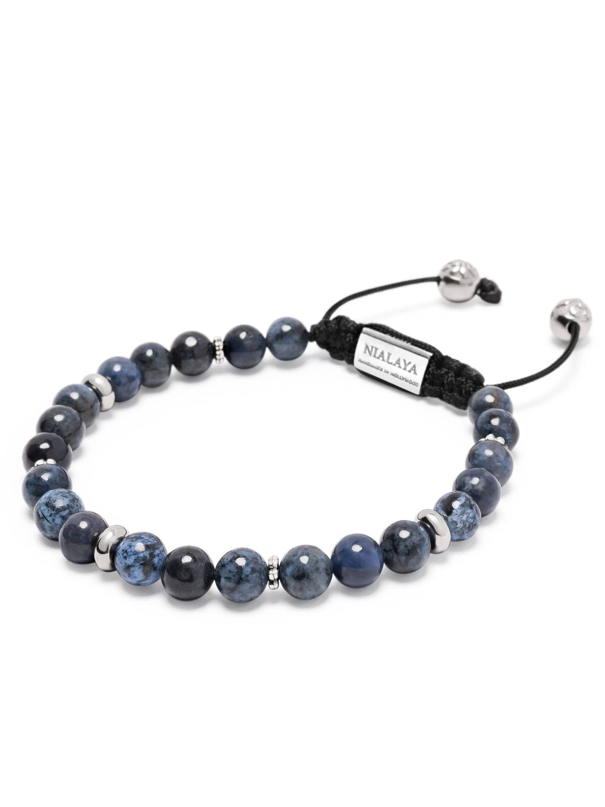 Men's Beaded Bracelet With Blue Dumortierite And Silver Armbånd