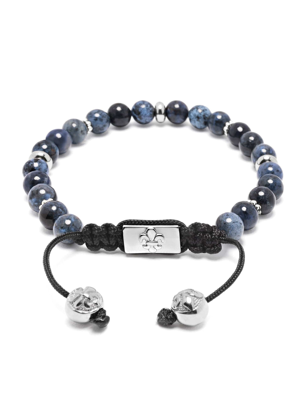 Men's Beaded Bracelet With Blue Dumortierite And Silver Armbånd