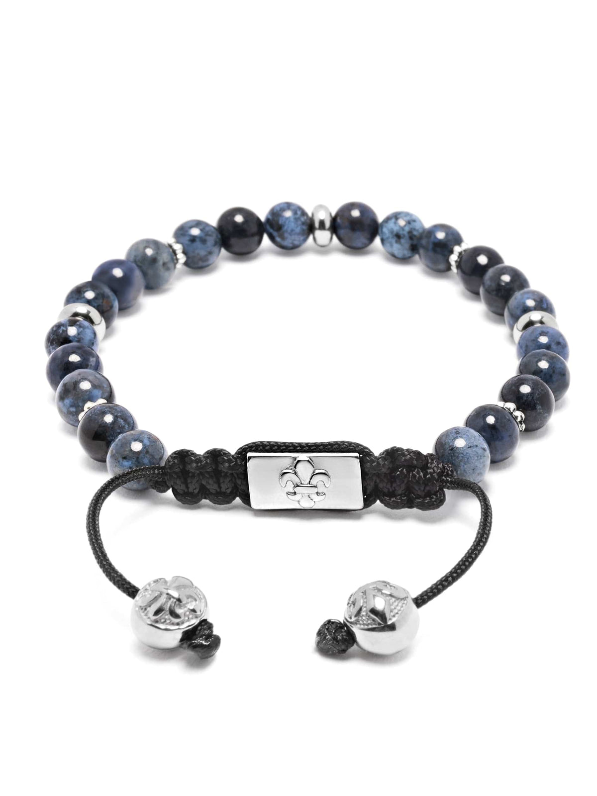 Men's Beaded Bracelet With Blue Dumortierite And Silver Armbånd