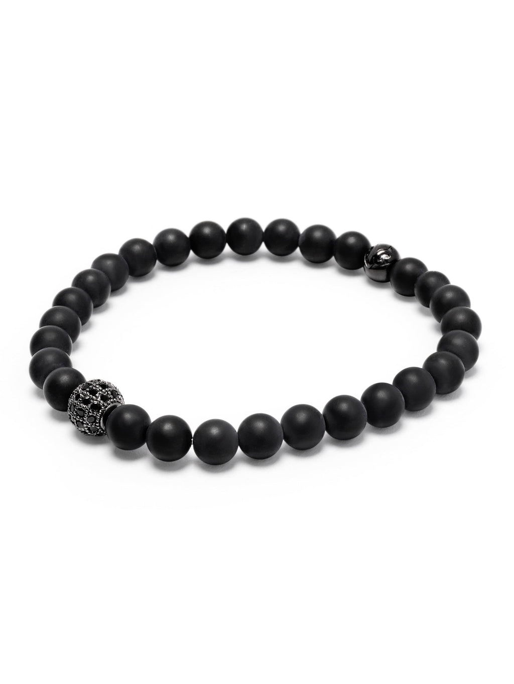 Men's Wristband with Matte Onyx and Black CZ Diamond Armbånd