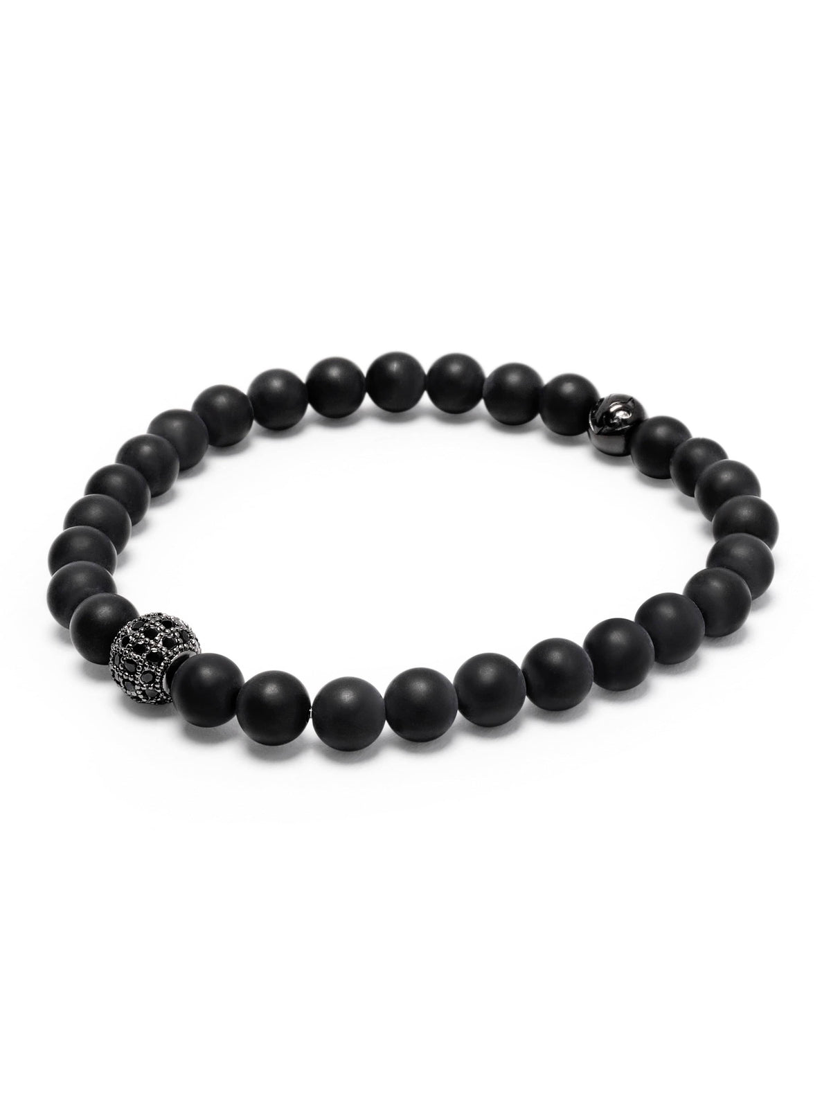 Men's Wristband with Matte Onyx and Black CZ Diamond Armbånd