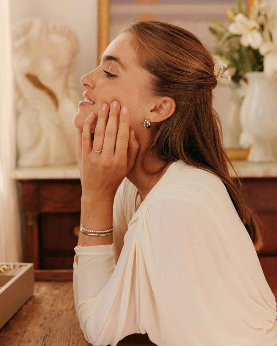 Grace Hoops L Steel Ørepynt