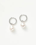 Pearl Twisted Small Drop Hoop Earrings Smykke