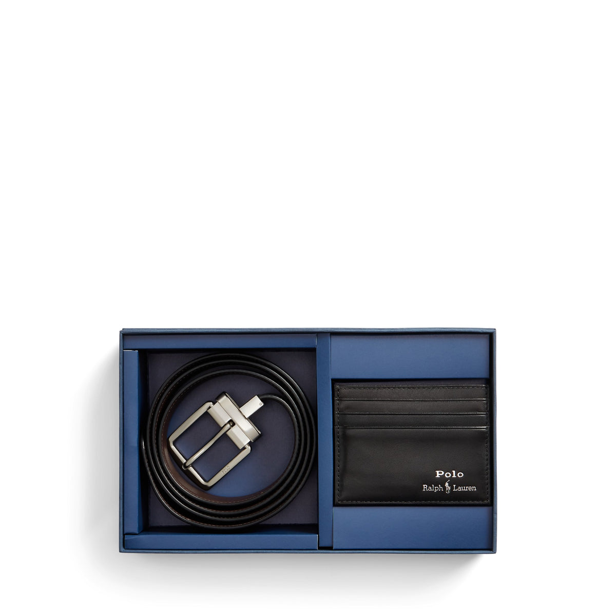 LEATHER BELT & CARD CASE GIFT SET Belte