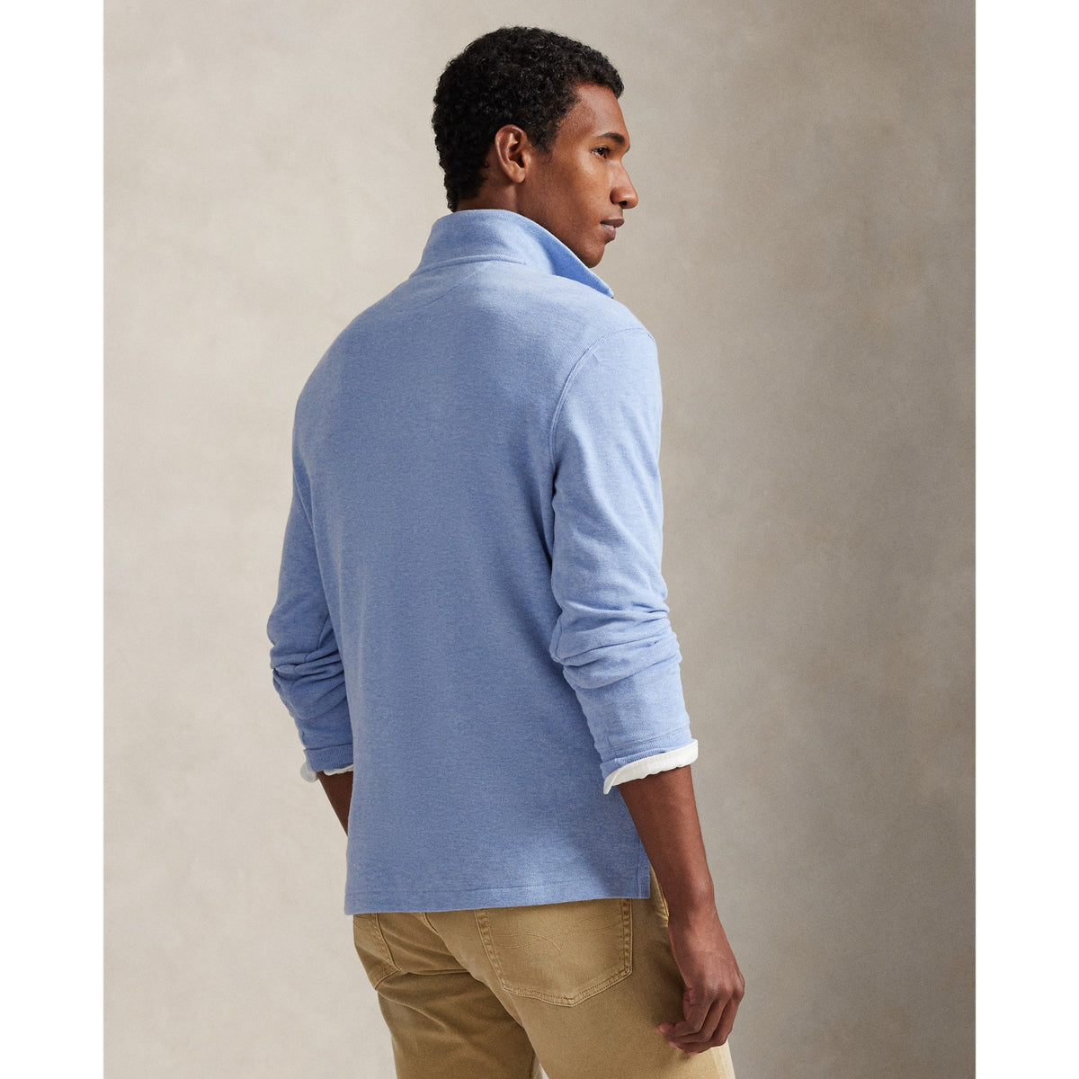 KNIT-HALF ZIP-PULLOVER Genser