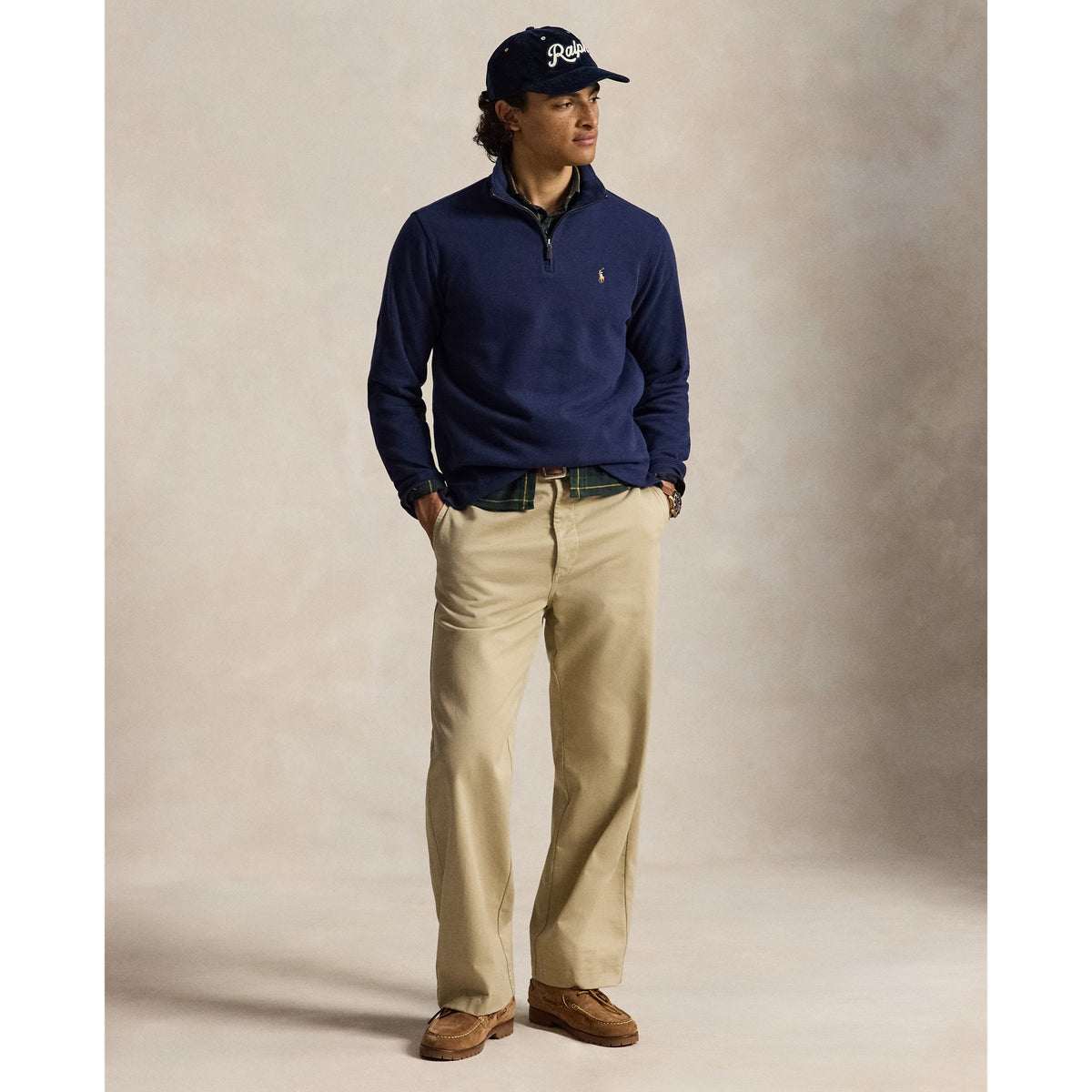 KNIT-HALF ZIP-PULLOVER Genser