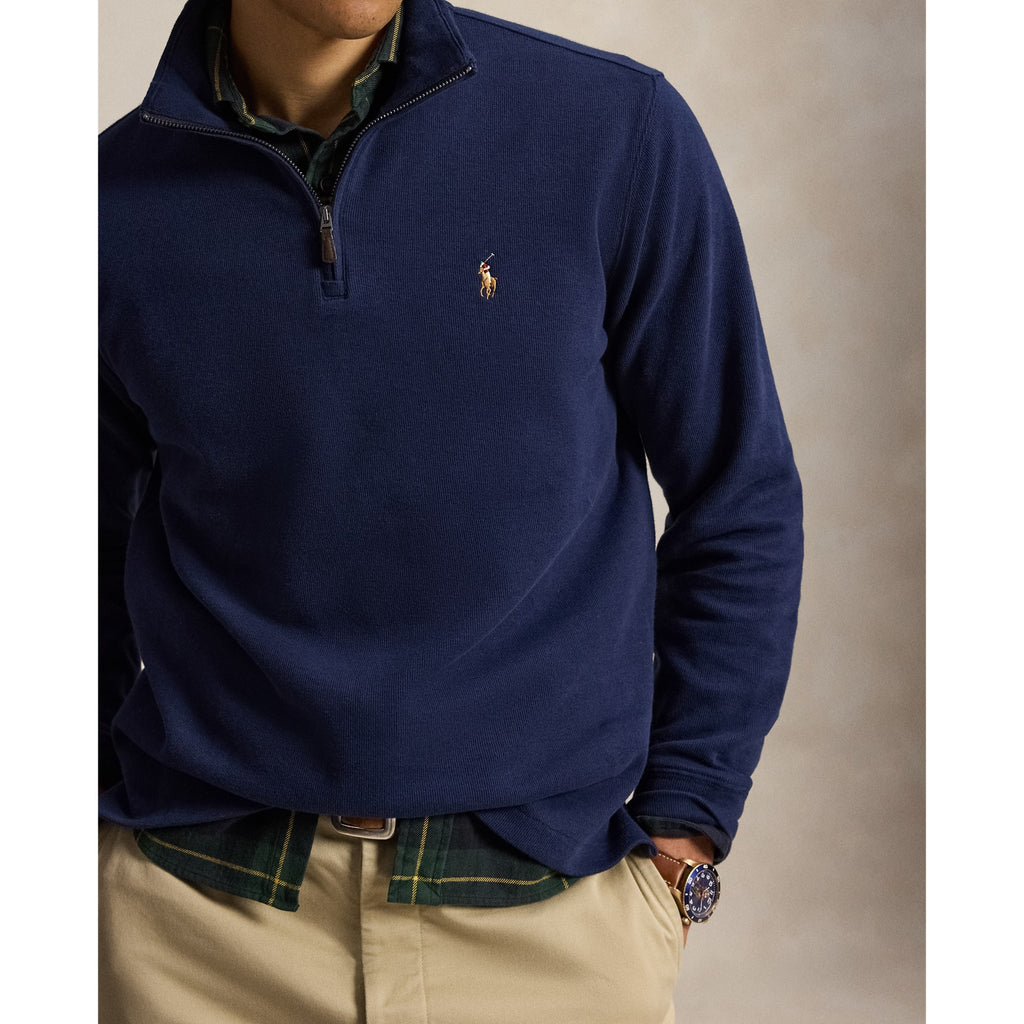 KNIT-HALF ZIP-PULLOVER Genser
