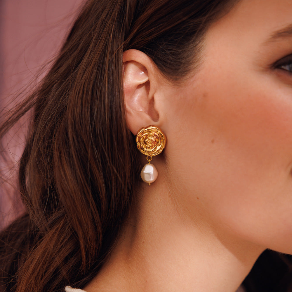 ROSITA PEARL EARRINGS GOLD Ørepynt