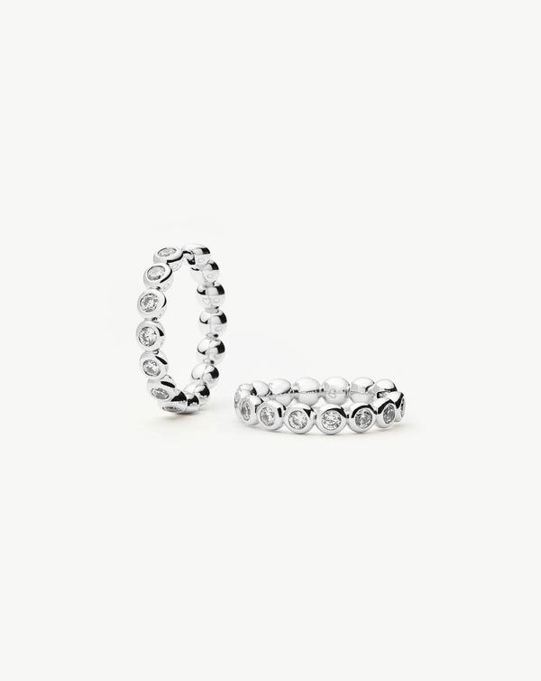 Tennis Medium Hoop Earrings