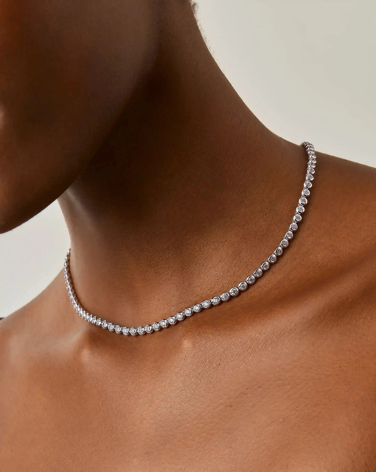 Tennis Round Necklace Smykke