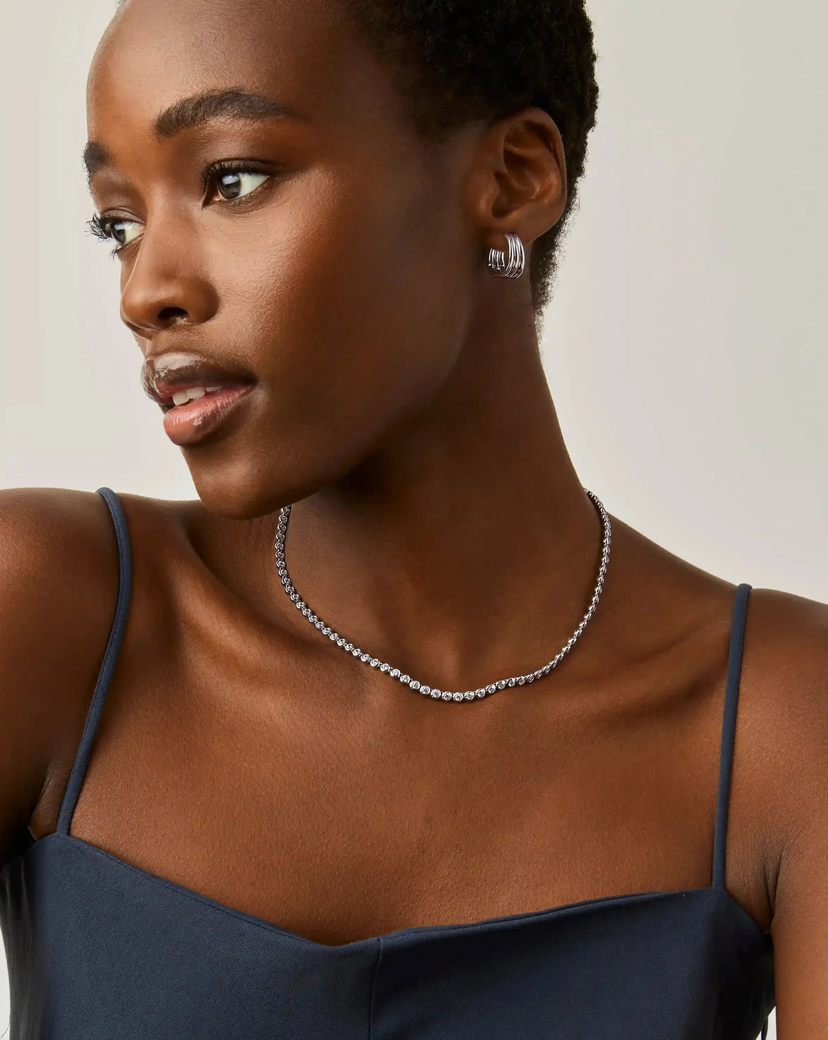 Tennis Round Necklace Smykke