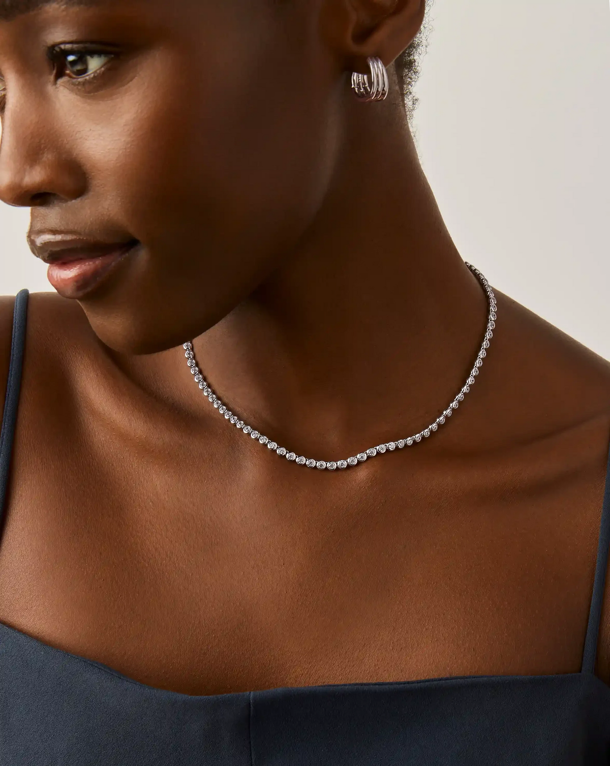 Tennis Round Necklace Smykke